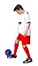 Leo Messi Soccer Ball | Solo Youth Soccer Football Kick Throw Trainer with Adjustable Control Cord | Skill Training for Soccer Practice & Drills, Size 3 (RED)