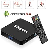 Kingbox Android 9.0 TV Box with 4GB RAM 64GB ROM, 2019 K4 MAX Android Box Quad-Core Support BT 4.1/ H.265/ 4K/ 3D/ 2.4GHz WiFi Smart TV Box