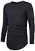 JOKHOO Mens Long Sleeve Hipster Hip Hop Basic Curved Hem T Shirt Black Medium