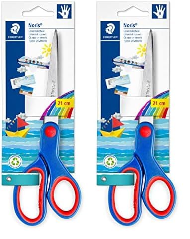STAEDTLER 965 21 NBK Noris Scissors for Children - Right-Handed, 21 cm (Pack of 2)