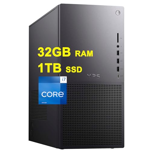 Dell XPS 8960 Business Desktop Computer 13th Gen Intel 16-Core i7-13700 Processor 32GB RAM 1TB SSD Intel UHD Graphics 770 USB-C DisplayPort Killer 1675 Wireless Win11 Black