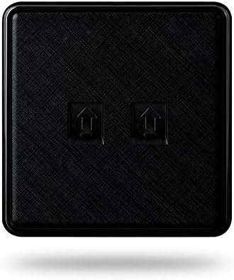 DeemoShop Double Computer Socket, Bright Black PC Port Wall Electric Outlet,