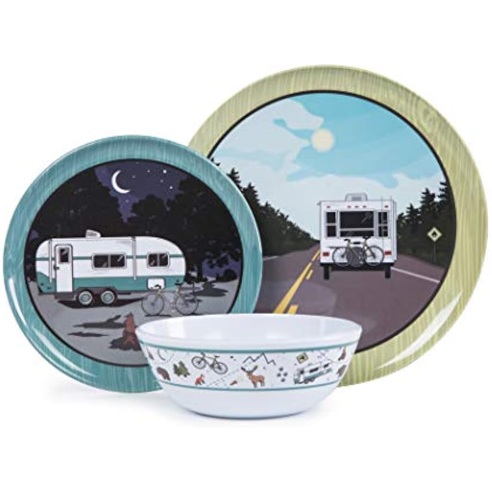Dinnerware Sets 12pcs Melamine Set For 4, Outdoor Indoor Use Dishes Camper, RV eBay