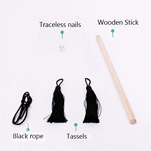 Adarl Hanging Painting Wall Art Wooden Scroll Painting Rolling Art Print on Canvas Framed with Tassel Ready to Hang for Home Office Decor(Lotus)