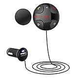 SOWTECH FM Transmitter Wireless Bluetooth Handsfree Transmitter Caller with Detachable Magnetic Mount and USB Charger Car Stereo Receiver Wireless Car Kits Home Car Audio Stereo System Black