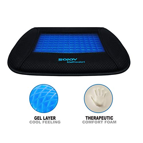 Sojoy Gel Seat Cushion for Long Sitting Cooling Gel Seat Cushion for