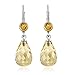 Gem Stone King 925 Sterling Silver Citrine Drop Earrings For Women (10.00 Cttw, Gemstone Birthstone, Briolette Cut 12X8MM)