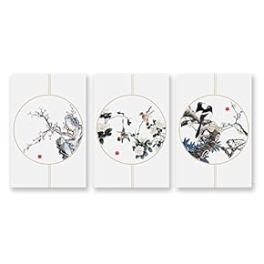 Wall26-3 Panel Canvas Wall Art- Chinese Landscape Painting-Wall Bedroom Living Room Home Decoration - 16"x24" x 3 Panels