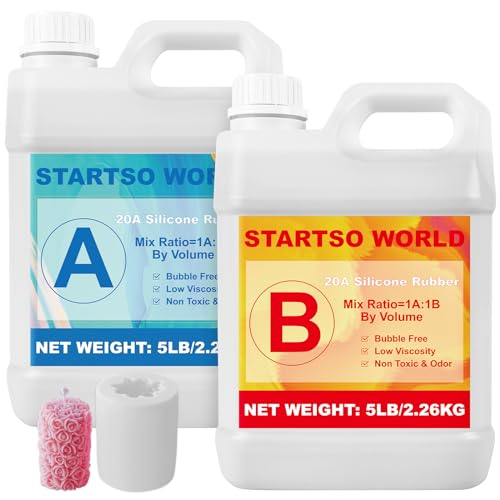 Silicone for Moulds 20A, 4L Transparent Liquid Silicone for Moulage, 1:1 Per Volume, Non-Toxic, Perfect for Making Resins, Moulage, Wax, Plaster