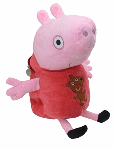 We pay your sales tax 15" Tall Super Cute Peppa Pig Plush Backpack Bag for Kid Girl Boy Toddler Shoulder Travel Satchel Bag PINK B11872