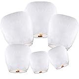 Chinese Lanterns (10 Pack-White) ECO Friendly 100% Biodegradable - Beautiful Lantern for White for Weddings, Birthdays, Memorials and Much More by Smeiker