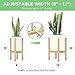 2 Pack Indoor Plant Stands, 2 Tier Tall (30 inches) Mid Century Modern Bamboo Wood Plant Stand, Adjustable Width 8 to 12 inches, Fits Pot Size of 8 9 10 11 12 inches (Pot & Plant Not Include), Naturalthumb 1