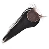 #1 Best Seller eCowboy 100 Human Hair Lace Closure,Undyed Natural Color, Hand Made, Lenghth 12