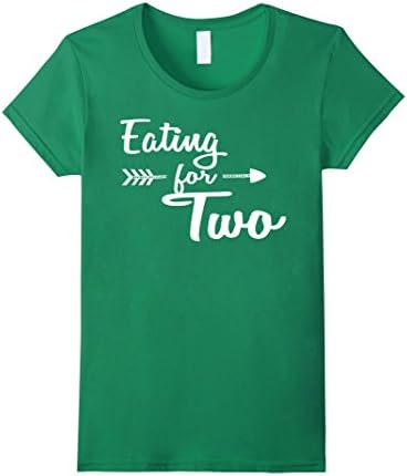 Womens Women's Eating For Two Shirt Pregnant Mom To Be Maternity Large Kelly Green