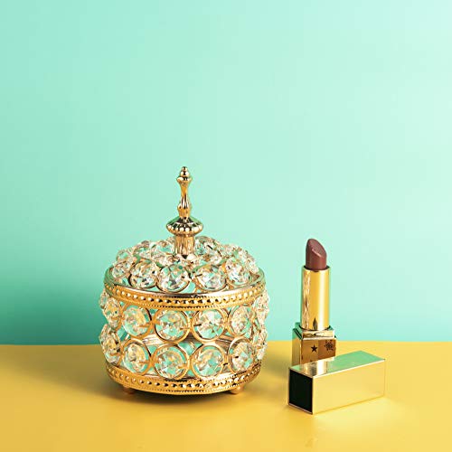 Feyarl Glam Crystal Jewelry Box Sparkly Trinket Organizer Earrings