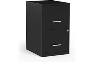 STAPLES 2-Drawer Vertical File Cabinet, Letter Size Documents, Lockable, 18.9" D x 14.3" W x 24.1" H, Black