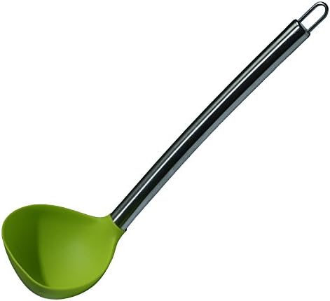 Tailbox Silicone Ladle - Stainless Steel Handle Spoon Tableware and Cooking Utensil for Soup (Green)