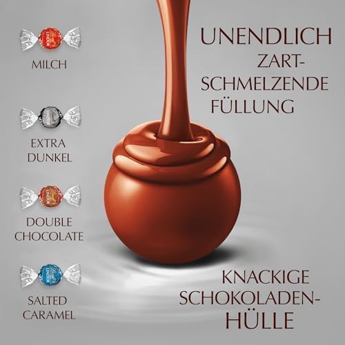 Schokolade | LINDOR Kugeln Silber Mischung, 1kg Beutel, Großpackung