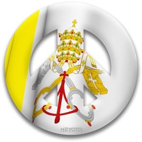 Peace Symbol Magnet of Vatican Flag by MEYOTO