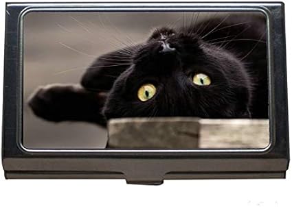 Amazon ステンレス鋼の名刺入れ 男性と女性のためのペットの凝視猫名刺ケース 名刺ケース 整理箱 文房具 オフィス用品
