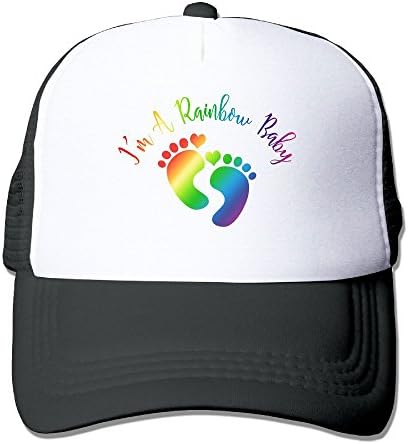 Anraglan I'm A Rainbow Baby Unisex Baseball Trucker Hat Caps Black