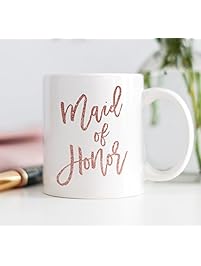 Pink Maid of Honor Mug, 11 oz Coffee Mug, Maid of Honor Gift, Will You Be My Maid of Honor, Sister Best Friend Wedding Party Bridesmaid Box Gift by Digibuddha DM0021