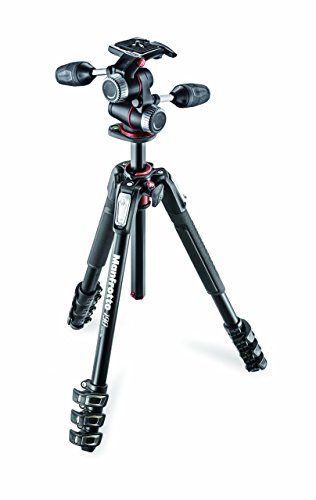 Manfrotto MK190XPRO4-3W Aluminium-Stativ Kit mit 3-Wege-Neiger – 4-teiliges Kamera-Stativ für DSLR & spiegellose Kameras, ideal für Content Creation &