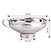 OTHERMAX Canning Funnel - Stainless Steel Jam Funnel for Mason Jar with Handle for Regular and Wide Mouth Jars, Metal Large Kitchen Food Funnels - Silver