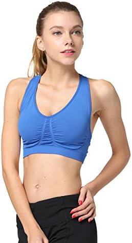 WW SPORTOWN Women's Yoga Seamless Crop Top Workout Sports Bra Racerback Tank