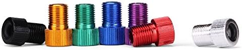 7 Pcs Aluminum PRESTA to SCHRADER Converter Car Valve Adapter Bicycle Bike Tube Pump Air Compressor Tools (7 mixed colors)