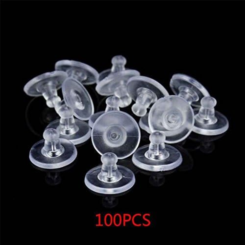 Arichtop 100pcs Silicone Clear Earring Back Plugs Stoppers Ear Post Nuts Women Girls Jewelry