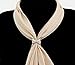ZAKIA Women's Elegant Hollow Cross Silk Scarves Clips Electroplating Scarf Ring Buckle Holder for Wedding Party (2.0CM, Silver)