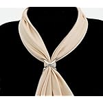 ZAKIA Women's Elegant Hollow Cross Silk Scarf Clips Rings Holder for Wedding Party