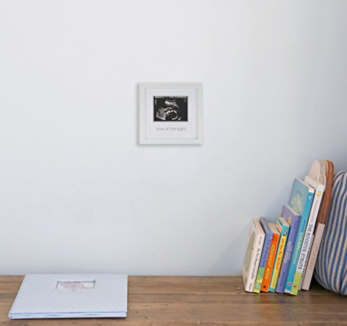 Pearhead Love at First Sight Sonogram Keepsake Frame - Perfect Gift for Expecting Parents, White