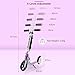 HUDORA 180 (14746) Foldable Kick Scooter Height Adjustable Aluminum Scooters with Big PU Wheels