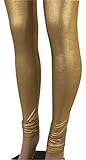 Gold Silver Indian Shiny Women Legging Bollywood Dance Pants (L/XL/2XL-Fits USA(6-10), Gold)