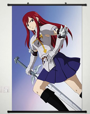 Wall Scroll Poster Fabric Painting For Anime Fairy Tail Erza Scarlet 117