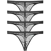 Zegoo Men's Thongs Transparent Super Thin Underpants