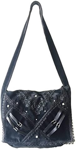 Gothic Victorian Renaissance Girls Punk Vintage Vamp Costume Black College Shoulder Bag