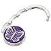 ROFLYER Butterfly Round Purse Hook - Foldable Handbag Hanger Safer Cleaner Bag, Fold Up For Easy Storage,Folding Table Hanger, with Velvet Pouch (Purple)