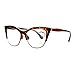 SA106 Womens High Point Squared Half Rim Look Cat Eye Glasses Tortoise