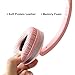 Gorsun Foldable Headphones with Mic and Volume Control for Travel, Sports, Lightweight Stereo On-Ear Headsets Strong Bass Earphones (Pink)