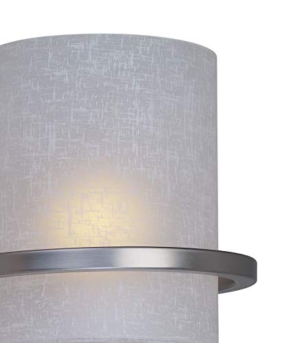 Forte Lighting 2404-01-32 1-Light Transitional Wall Sconce, Antique Bronze Finish with Umber Linen Glass Shade