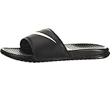 Nike Benassi Swoosh White Black Womens Sandals - 312432 102