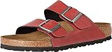 Birkenstock Arizona Unisex Leather Sandal, Bordeaux Birko-Flor Pull Up, 39 M EU
