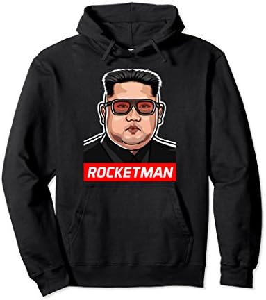 Unisex Trump Rocket Man Kim Jong Un North Korea Funny Nuke Hoodie Large Black