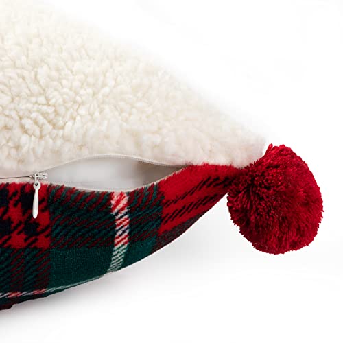 Cozy Bliss 1pcs Buffalo Plaid Throw Pillow Covers 18x18 Inches Christmas Pillow Covers , Embroidered Stay Cozy Decorative Throw Pillow Covers for Holiday Home Decor (Stay Cozy, 18