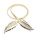 Waist Belt, ISWEES 2 Pieces Metal Leaves Waistband Elastic Stretch Waist Strap Cummerbund - Golden and Silver