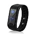 Excelvan All-in-One OLED Smart Healthy Bracelet IP67 Waterproof Bluetooth Pedometer Tracking Calorie Sleep Monitor Call Reminder Remote Capture Wristband for Android IOS Cellphones (Black)