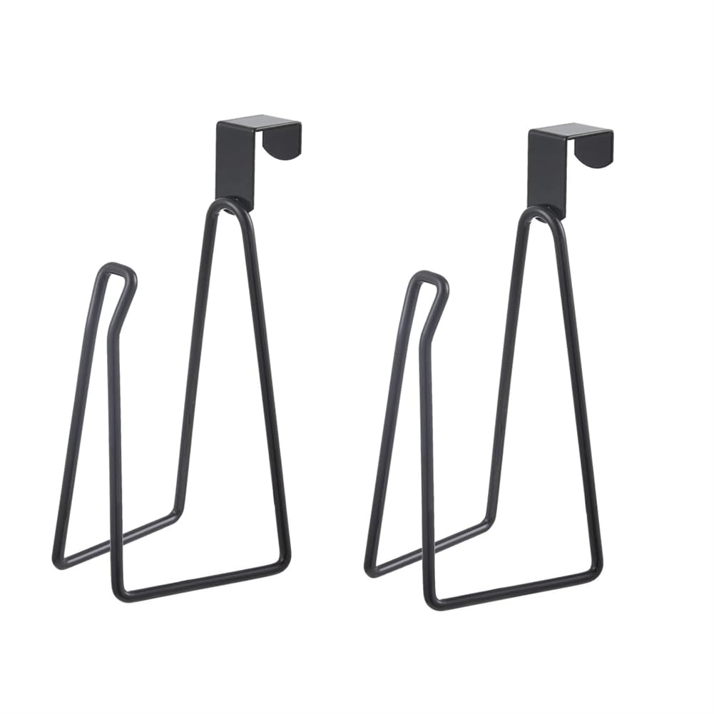 yksiahfi 2 Pack Black Metal Toilet Paper Holder Stand, Portable & Sturdy, 7.5x19cm, Bathroom, RV, Kitchen, Bedroom, Cabinet, Camping, Travel